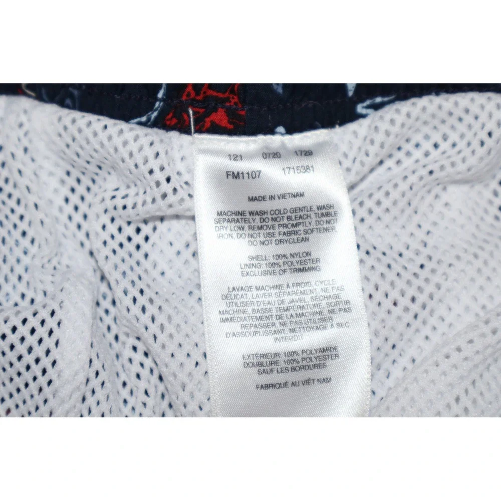 Columbia PFG Lined Swim Trunks Mens XL Navy Blue Fishing American Flag Print